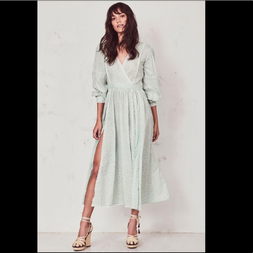 LoveShackFancy Green Leah Dress